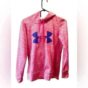 Under Armour hoodie. Pink with a purple‎ logo on the front.